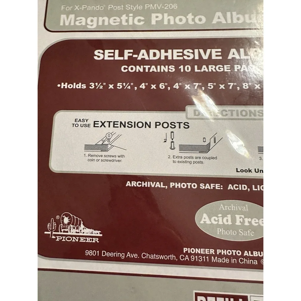 Pioneer Magnetic‎ Photo Album Refill For X-Pando® Post Style PMV-206 Album